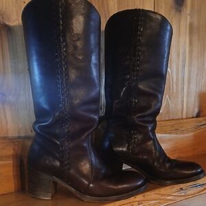 Elegant Brown Leather Knee-High Boots